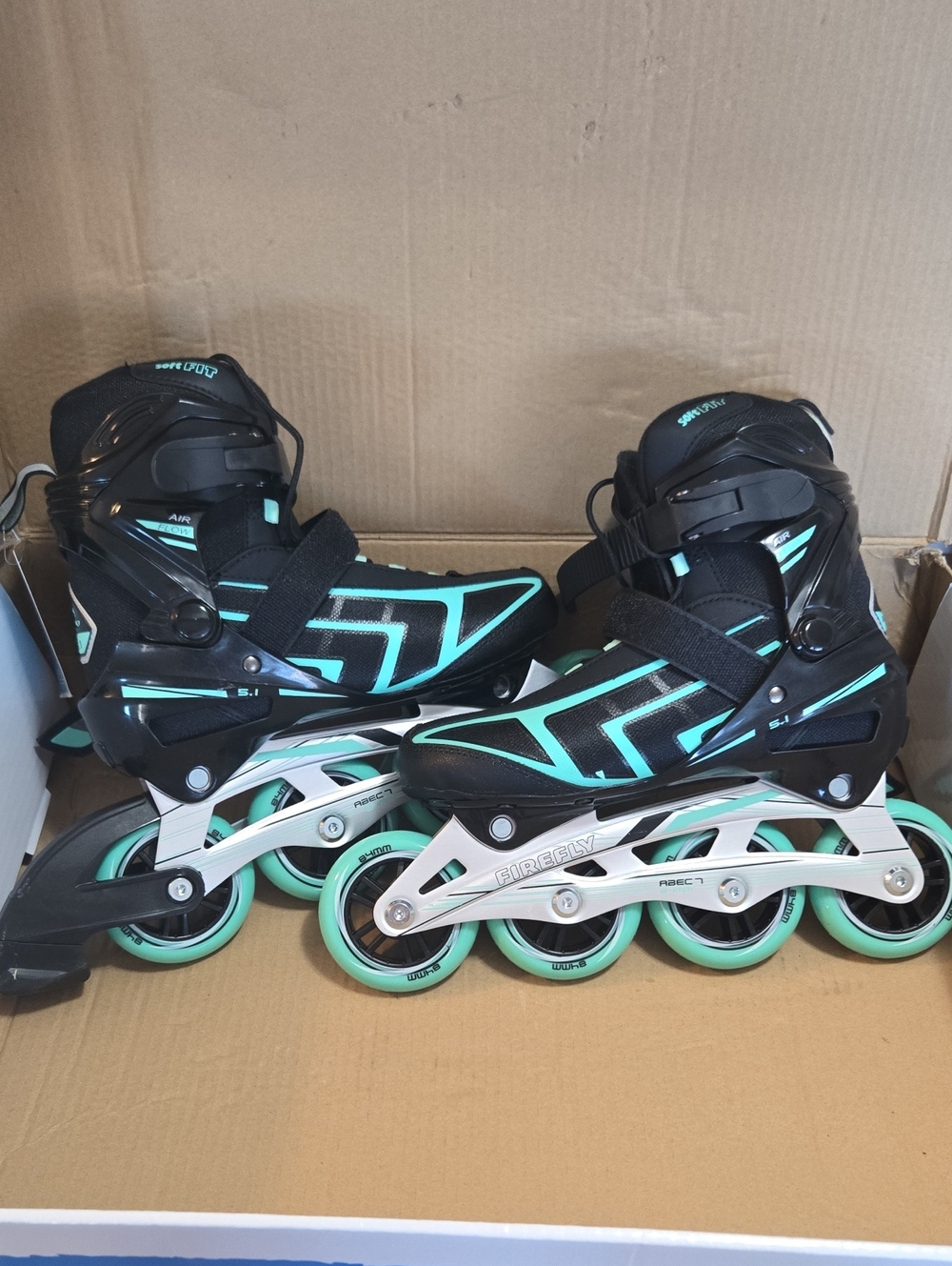 Firefly F 5.1 L Inline Roller Skates Black & Blue US 7 NWT